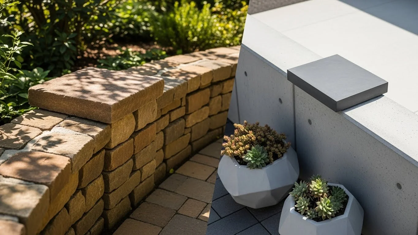 Contrasting paver caps