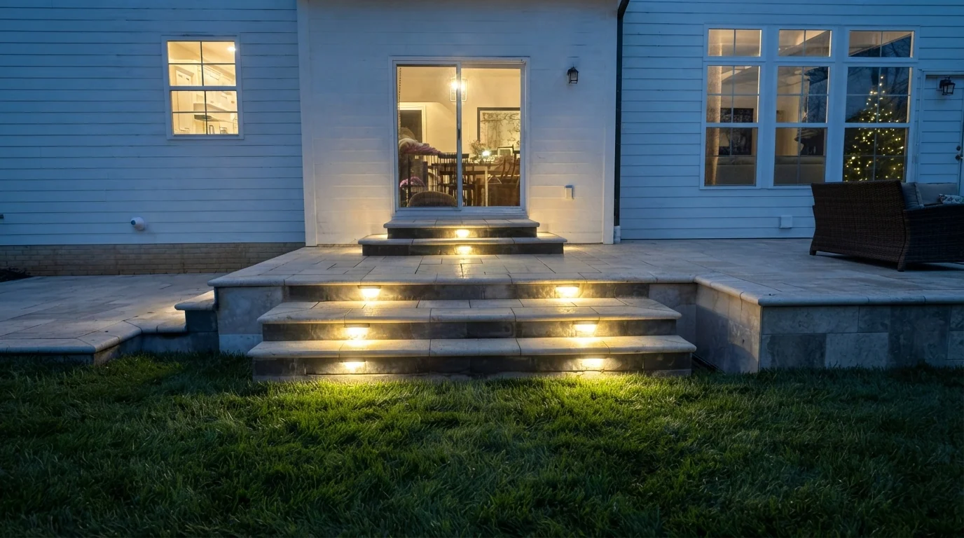 Custom concrete driveway and outdoor living space by Maxima Concrete in Ohio